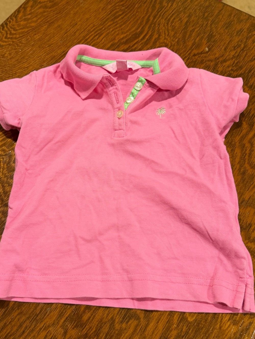 Lilly Pulitzer Bright Pink Polo with Embroidered Palm
